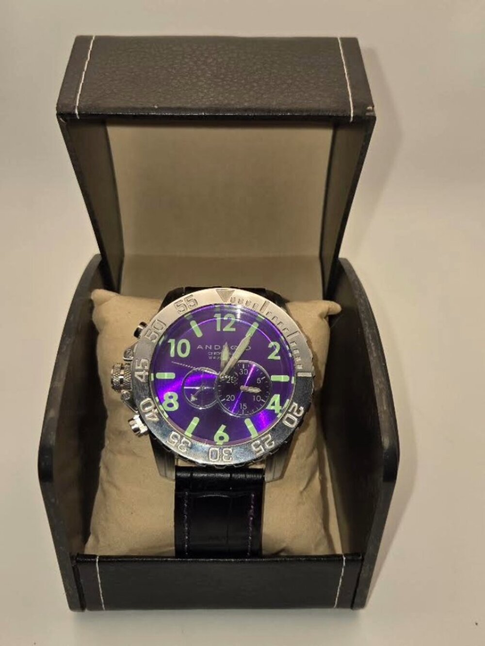 Rare NOS Android AD642 Android Divemaster Swiss 52mm Lefty Chronograph Watch